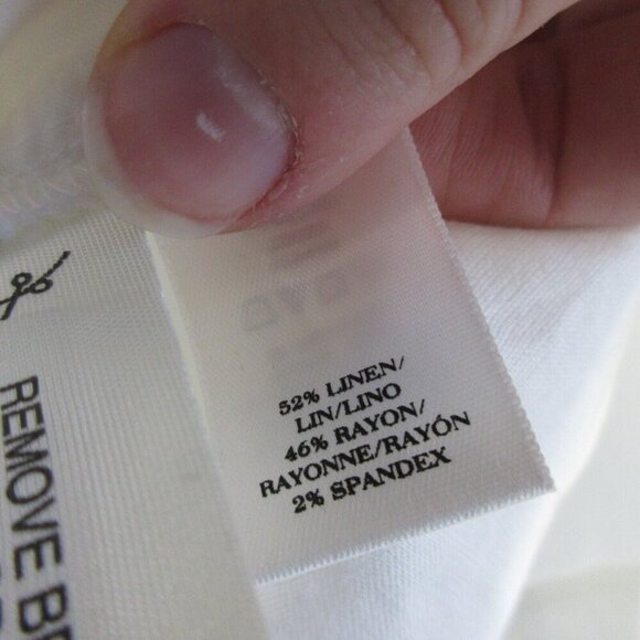 Ann Taylor Women's Mini Skirt Linen Blend Pleated Pull On Sports 4 White 192 - Picture 4 of 10